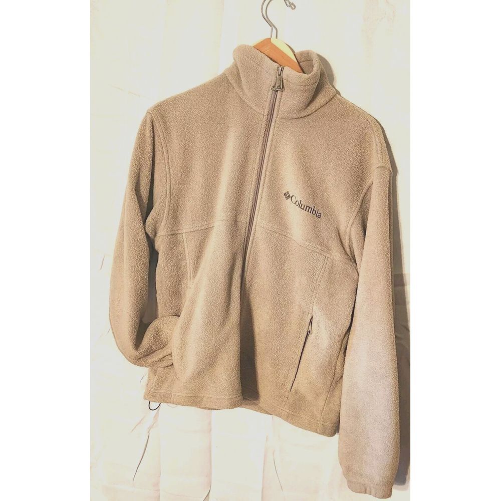 Columbia Sportswear Men's Full Zip Long Sleeve Fleece Jacket Brown Size Medium